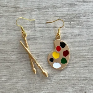 Aretes paleta y pincel