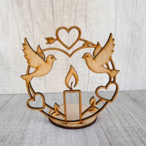 Porta vela corazón y palomitas