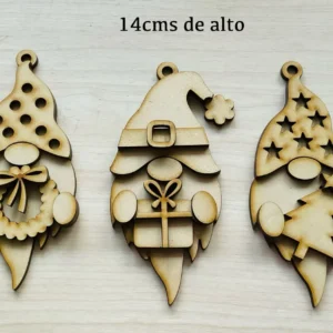 Set de 3 Gnomos: Pino/Regalo/Corona