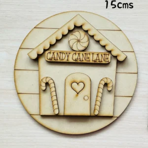 Rótulo “candy cane lane”