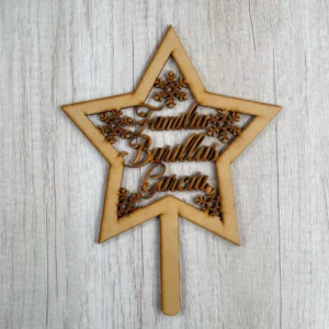 Estrella para punta de árbol con apellidos
