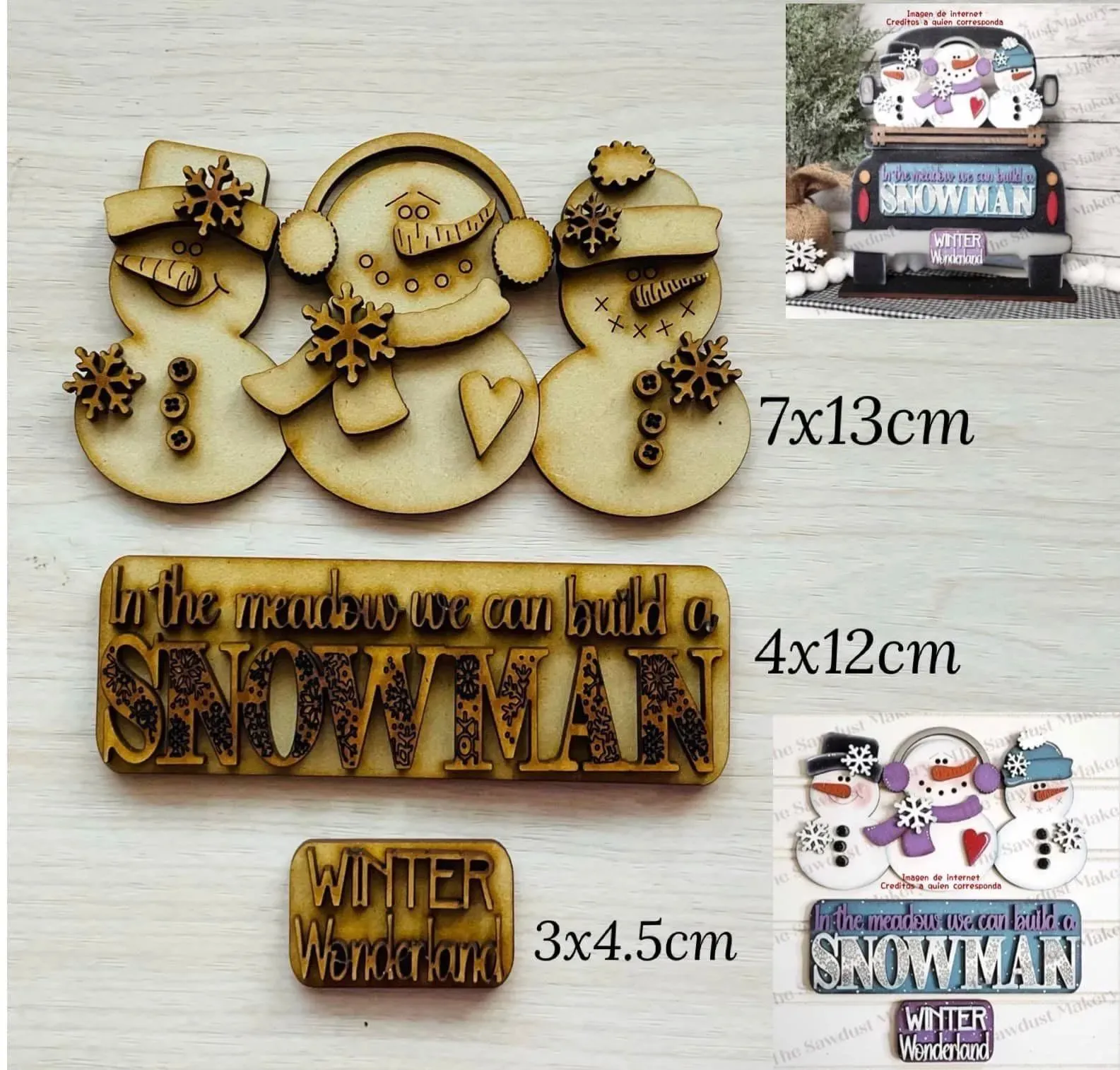 Mini set muñecos de nieve