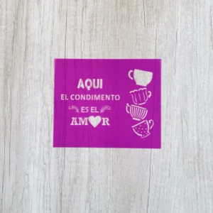 Stencil frase con tazas