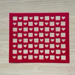 stencil corazón y cuadros