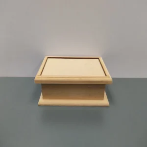 caja de té de 4 tapa con borde