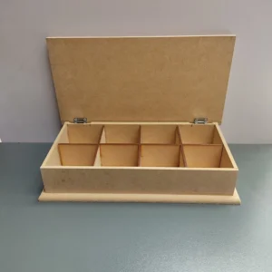 caja de té de 8 tapa lisa