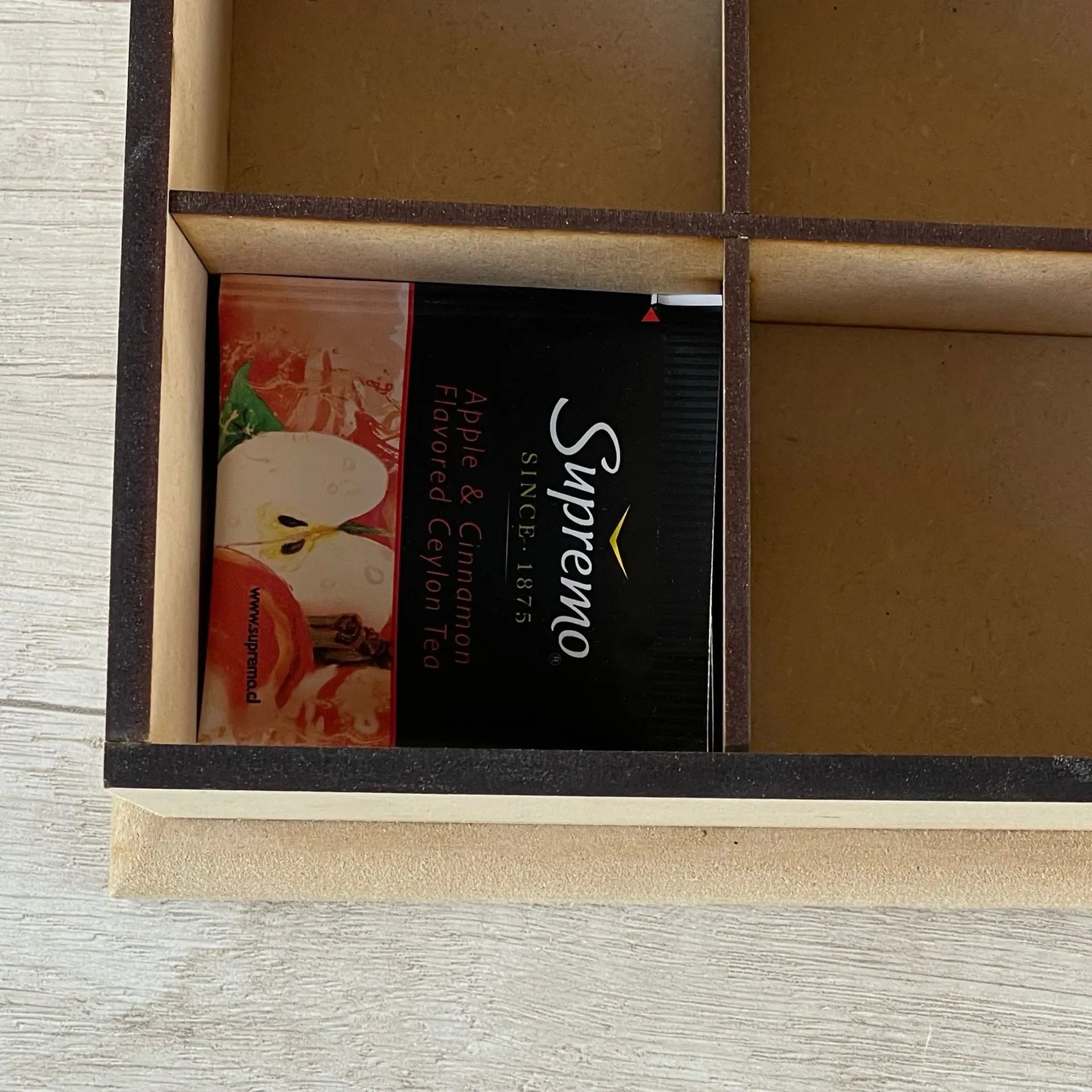 caja de té de 4 tapa lisa - Imagen 3