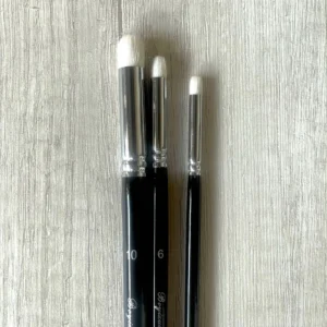 Set de 3 pinceles para stenci/tecnica en seco no.6/10/4