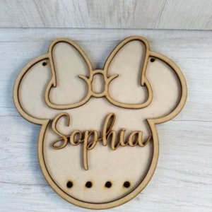 Rótulo Minnie con nombre
