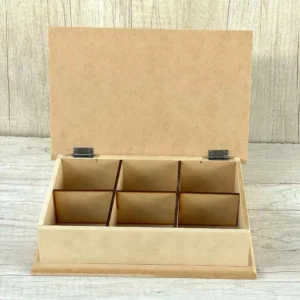 caja de té de 6 tapa lisa