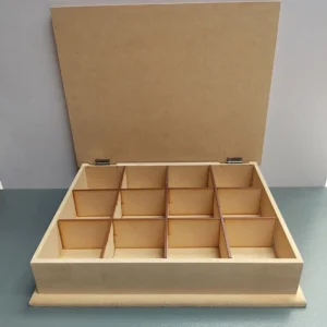 caja de té de 12 tapa lisa