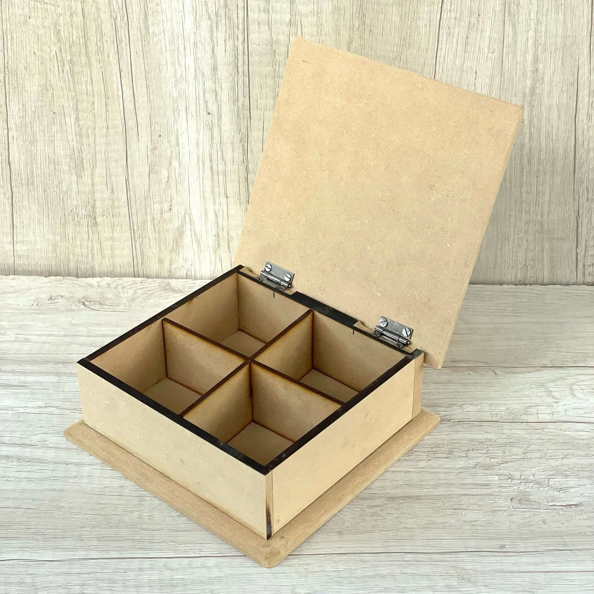 caja de té de 4 tapa lisa - Imagen 2