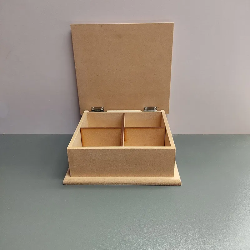 caja de té de 4 tapa con borde - Imagen 2