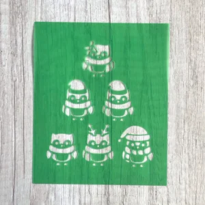 stencil búhos navideños