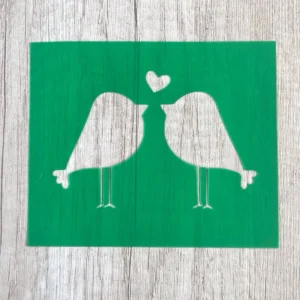 stencil pareja de pajaritos