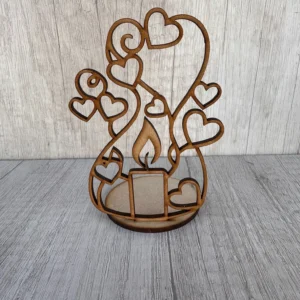Porta vela corazones